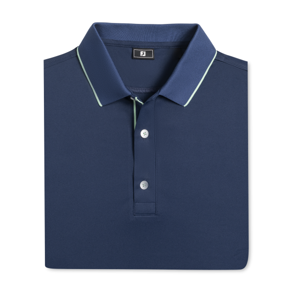 Solid Pique w/Trim - Indigo / Mint