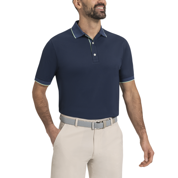 Solid Pique w/Trim - Indigo / Mint – Bild 2