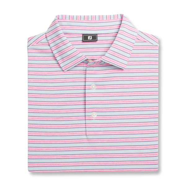 Heather Stripe Lisle - Heather Blue Jay / Heather Pistachio