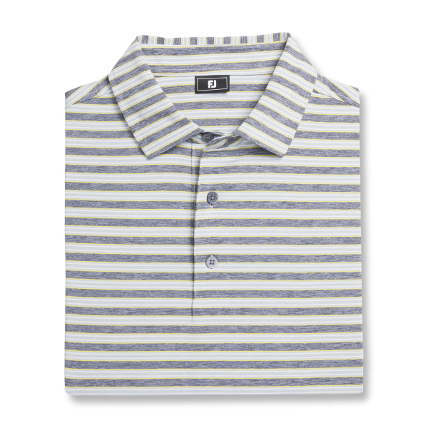 Heather Stripe Lisle - Heather Blue Jay / Heather Pistachio