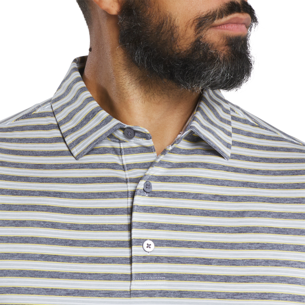 Heather Stripe Lisle - Heather Blue Jay / Heather Pistachio – Bild 4