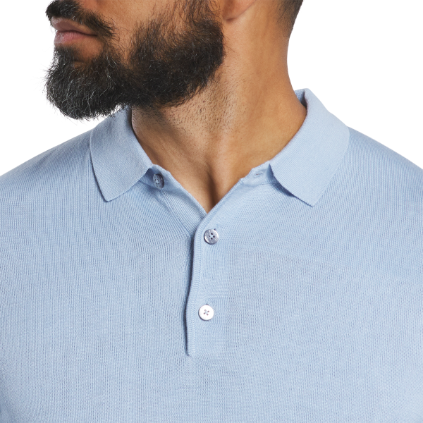 Sweater Polo - Heather Light Blue – Bild 4