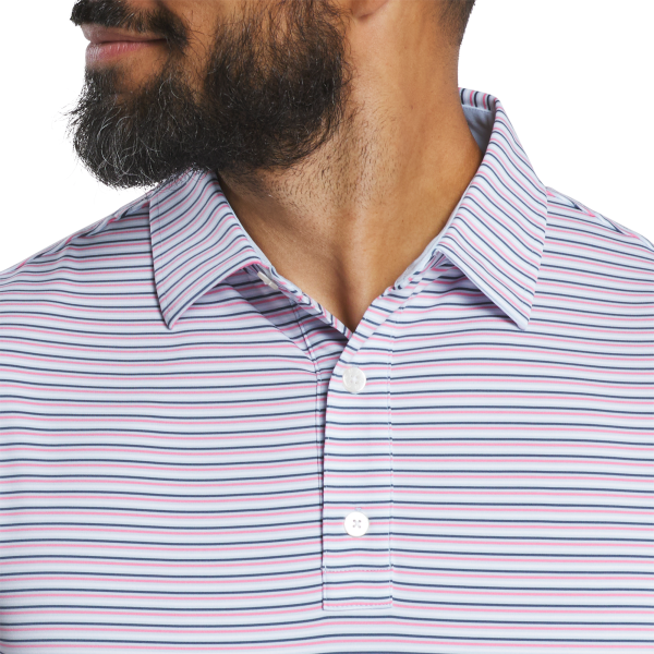 Balance Stripe Lisle - Skyway / White / Dark Denim / Pink Lemonade – Bild 4