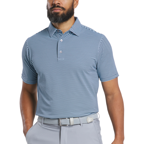 Multi-Stripe Pique - White / Light Blue / Navy – Bild 2