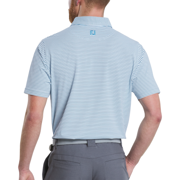 Multi-Stripe Pique - White / Light Blue / Navy – Bild 3