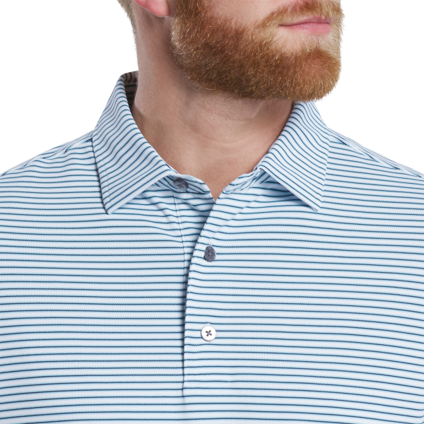 Multi-Stripe Pique - White / Light Blue / Navy – Bild 4