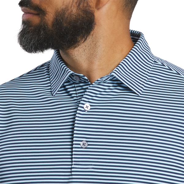 Multi-Stripe Pique - White / Light Blue / Navy – Bild 4
