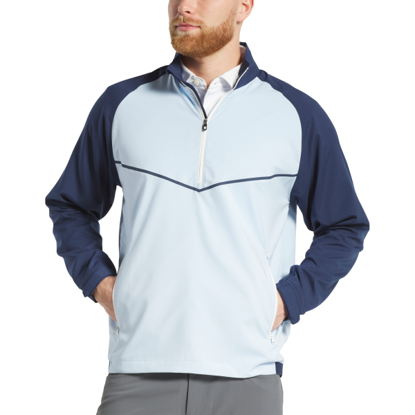 Zephyr Windshirt - Denim / White