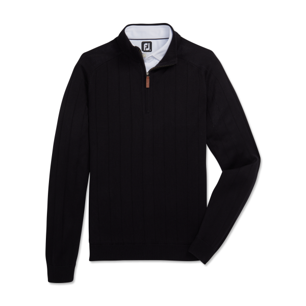 Drop Needle Lined Sweater - Black
