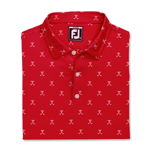 Golf Print Shirt Junior - Red