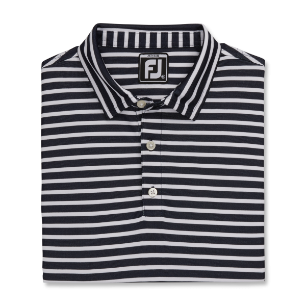 Striped Pique Self Collar Junior - Red / White