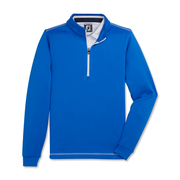 Half-Zip Contrast Stitch Mid-Layer Junior - Royal
