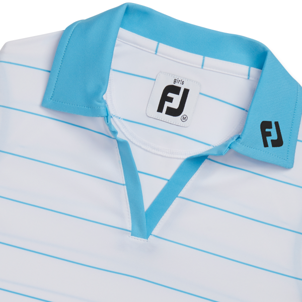 Junior Girl Sleeveless Shirt - FJ Tour Logo - White / Aqua – Bild 2