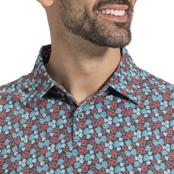 Hawaiian Floral Lisle-Previous Season Style - Canal Blue – Bild 3