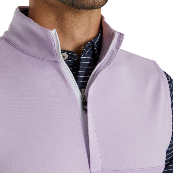 Heather Yoke Half-Zip Vest-Previous Season Style - Rose – Bild 4