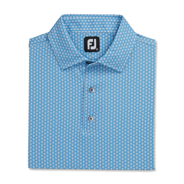 Athletic Fit Scallop Shell Lisle-Previous Season Style - Blue Sky / White