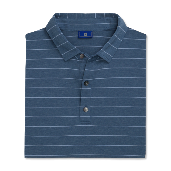 Athletic Fit Open Stripe Jersey-Previous Season Style - Heather Storm / River Rock