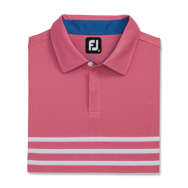 Modern Engineering Stretch Pique Self Collar-Previous Season Style - Rose / White