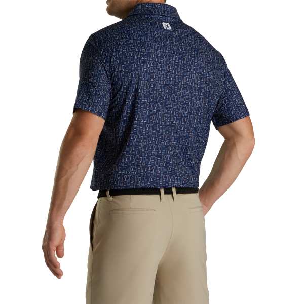 Athletic Fit Lisle Glass Print Self Collar-Previous Season Style - Navy – Bild 3